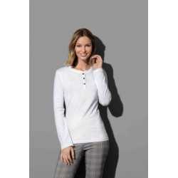 Ladies Promotional T Shirts  - Stedman Womens Sharon Henley Long Sleeve T-Shirt