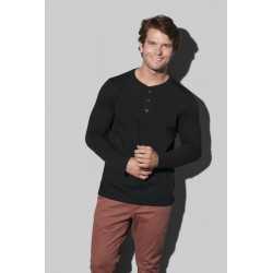 Men's Promotional T Shirts  - Stedman Mens Shawn Henley Long Sleeve T-Shirt
