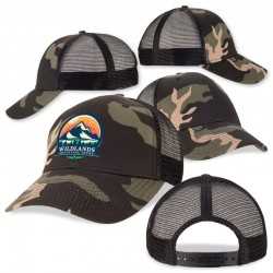 Caps  - Black Camo Trucker Cap