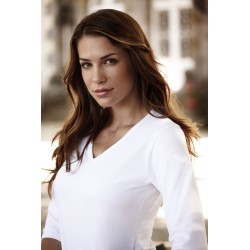 Ladies Promotional T Shirts  - James Harvest Lynn Womens V-Neck 3/4 T-Shirt