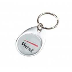 Metal Keyrings  - Rainbow Keyring (30x40mm egg) - Indent