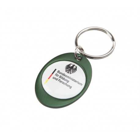 Metal Keyrings  - Rainbow Keyring (30x40mm oval) - Indent