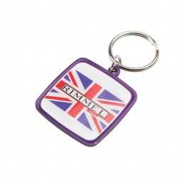 Metal Keyrings  - Rainbow Keyring (38x43mm square)-Indent