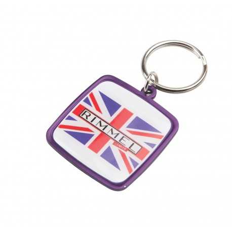 Metal Keyrings  - Rainbow Keyring (38x43mm square)-Indent