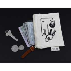 Shopping Tote Bags - Calico Card & Key Pouch 8.5cm x 13cm