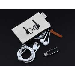 Fashion Tote Bags  - Calico Earphone Pouch 8.5cm x 13cm