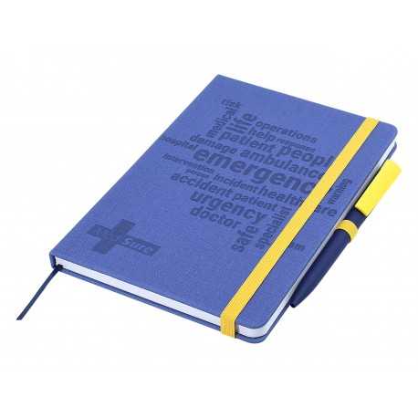 Promotional Journals & Noteboooks  - Designa Deboss Linen Notebook A5 Sea