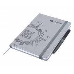 Promotional Journals & Noteboooks  - Designa Deboss Linen Notebook A5 Sea