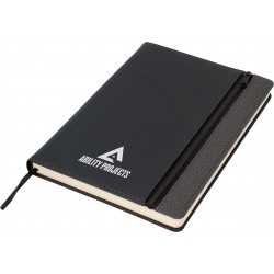 Promotional Journals & Noteboooks  - Toronto A5 Notebook,Black/Dark Grey Trim