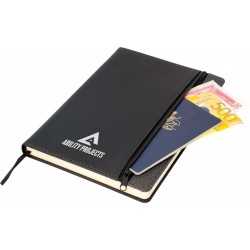 Promotional Journals & Noteboooks  - Toronto A5 Notebook,Black/Dark Grey Trim