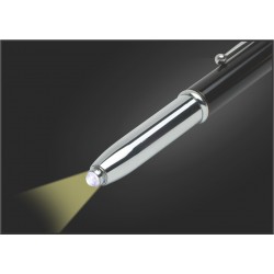 Metal Promotional Pens  - Economy 3-Way Stylus Pen & Torch