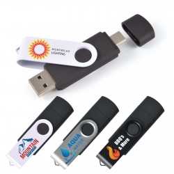 Flash Drives  - Swivel USB Flash Drive Dual 8GB