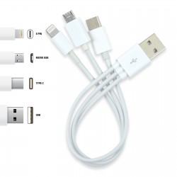 USB Hubs & Cables  - 3 in 1 Combo USB Cable - Micro, 8 Pin, Type C