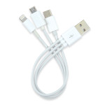 USB Hubs &amp; Cables - 3 in 1 Combo USB Cable - Micro, 8 Pin, Type C