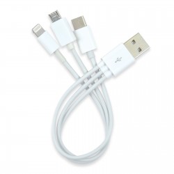 USB Hubs & Cables - 3 in 1 Combo USB Cable - Micro, 8 Pin, Type C