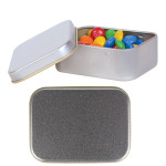 Sweets in Tin Packs  - M&amp;Ms in Silver Rectangular Tin