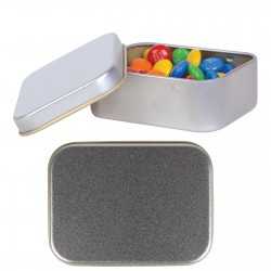 Sweets in Tin Packs  - M&Ms in Silver Rectangular Tin