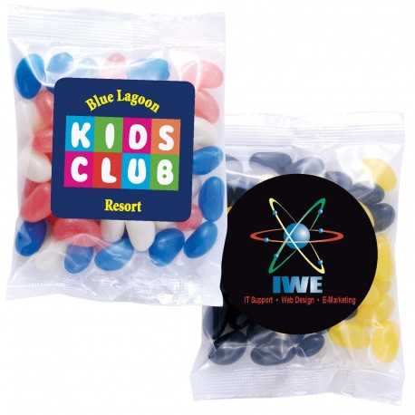 Promotional Jelly Beans  - Corporate Colour Mini Jelly Beans in 50 Gram Cello Bag