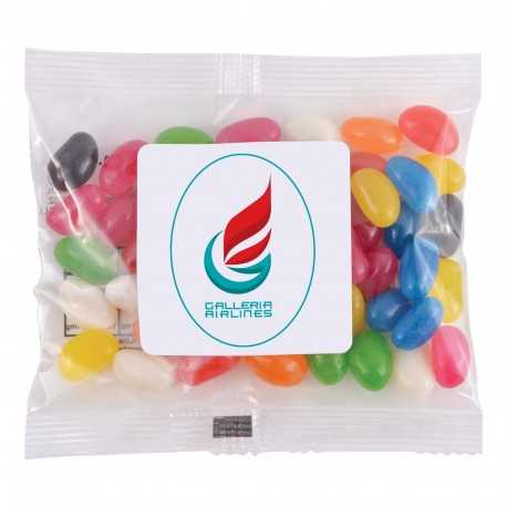 Promotional Jelly Beans  - Assorted Colour Mini Jelly Beans in 50 Gram Cello Bag