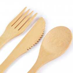 Homeware Products  - Miso Bamboo Cutlery Set in Calico Pouch