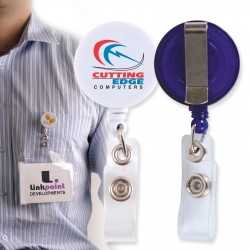 Custom Printed Lanyards  - Corfu Retractable Name Badge Holder