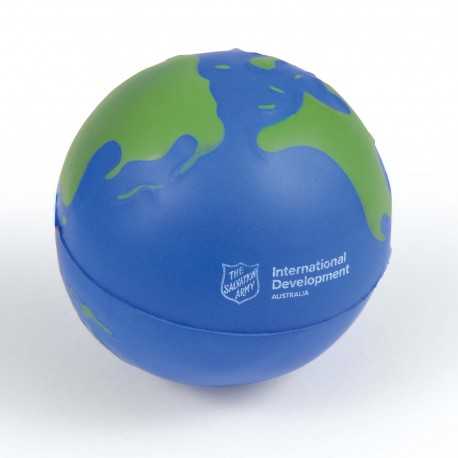 Stress Balls  - 2 Colour World Globe Stress Reliever