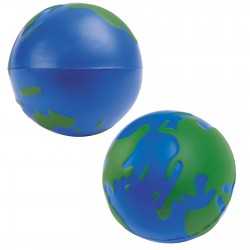 Stress Balls  - 2 Colour World Globe Stress Reliever