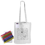 Pencils - Colouring Long Handle Cotton Bag &amp; Crayons