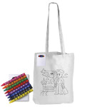 Pencils - Colouring Long Handle Cotton Bag &amp; Crayons