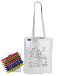 Pencils - Colouring Long Handle Cotton Bag &amp; Crayons