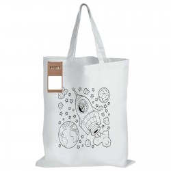 Fashion Tote Bags  - Colouring Short Handle Cotton Bag & Pencils