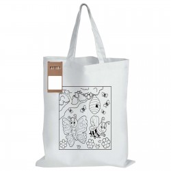 Fashion Tote Bags  - Colouring Short Handle Cotton Bag & Pencils