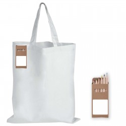Fashion Tote Bags  - Colouring Short Handle Cotton Bag & Pencils