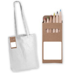 Shopping Tote Bags - Colouring Long Handle Cotton Bag &amp; Pencils