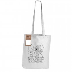Fashion Tote Bags  - Colouring Long Handle Cotton Bag & Pencils