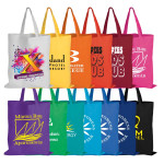 Shopping Tote Bags - Coloured Cotton Short Handle Tote Bag