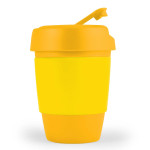 Reusable Coffee Cups - Plastic &amp; Ceramic - Kick Coffee Cup / Silicone Band 320ml