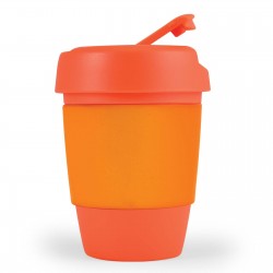 Reusable Coffee Cups - Plastic & Ceramic  - Kick Coffee Cup / Silicone Band 320ml