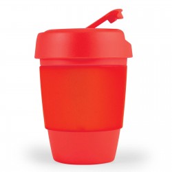 Reusable Coffee Cups - Plastic & Ceramic  - Kick Coffee Cup / Silicone Band 320ml