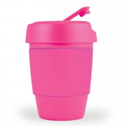 Reusable Coffee Cups - Plastic & Ceramic  - Kick Coffee Cup / Silicone Band 320ml
