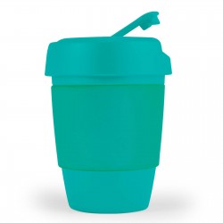 Reusable Coffee Cups - Plastic & Ceramic  - Kick Coffee Cup / Silicone Band 320ml