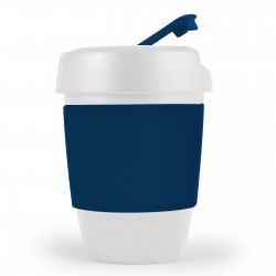 Reusable Coffee Cups - Plastic & Ceramic  - Kick Coffee Cup / Silicone Band 320ml