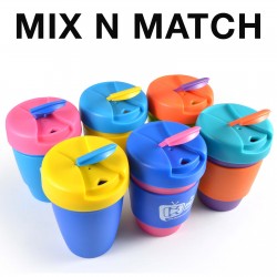 Reusable Coffee Cups - Plastic & Ceramic  - Kick Coffee Cup / Silicone Band 320ml