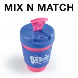 Reusable Coffee Cups - Plastic & Ceramic  - Kick Coffee Cup / Silicone Band 320ml