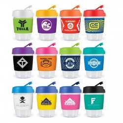Reusable Coffee Cups - Plastic & Ceramic  - Kick Cup Crystal / Silicone Band 320ml