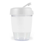 Reusable Coffee Cups - Plastic &amp; Ceramic - Kick Cup Crystal / Silicone Band 320ml