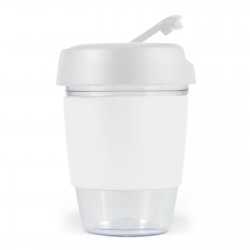 Reusable Coffee Cups - Plastic & Ceramic  - Kick Cup Crystal / Silicone Band 320ml