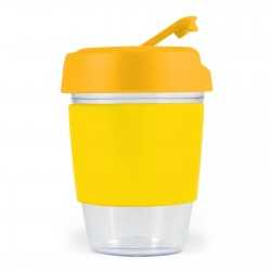 Reusable Coffee Cups - Plastic & Ceramic  - Kick Cup Crystal / Silicone Band 320ml