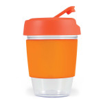 Reusable Coffee Cups - Plastic &amp; Ceramic - Kick Cup Crystal / Silicone Band 320ml