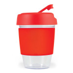 Reusable Coffee Cups - Plastic &amp; Ceramic - Kick Cup Crystal / Silicone Band 320ml